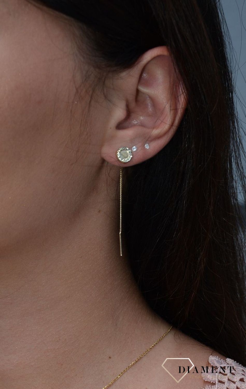 Kolczyki złote 585 przeciągane kółeczka z grawerem KL 9595.jpg